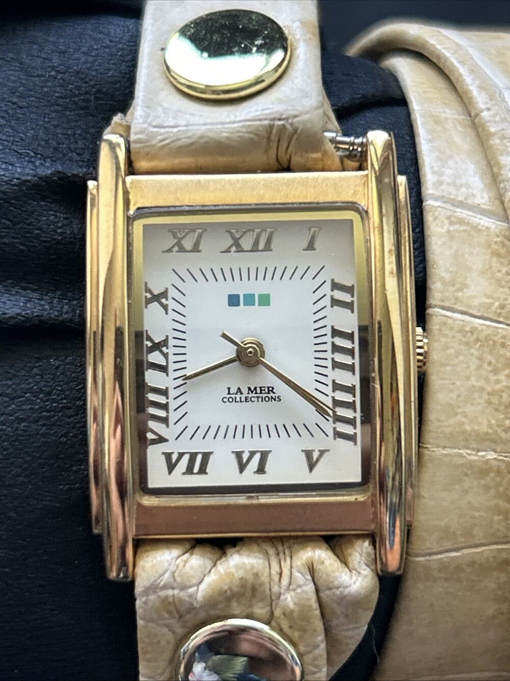 La Mer Gold Tone Women’s Wrap Style Quartz Watch